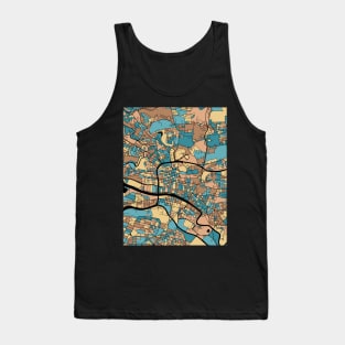 Glasgow Map Pattern in Mid Century Pastel Tank Top